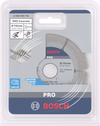 BoschPRO 混凝土金刚石锯片 110×20/16 毫米.