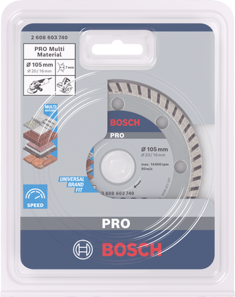 Bosch PRO 多材质金刚石磨盘 105×20/16 毫米。.