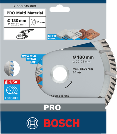 Bosch PRO 多材质金刚石圆盘 180×22.23 毫米。.