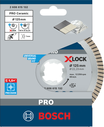 Bosch PRO Ceramic X-Lock 金刚石圆盘 125×22.23 毫米。.