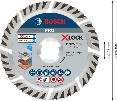 Bosch PRO 多材质金刚石圆盘 125 毫米 X-Lock。