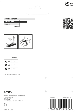 BoschPRO R 冲击钻头 8 件 55 毫米.