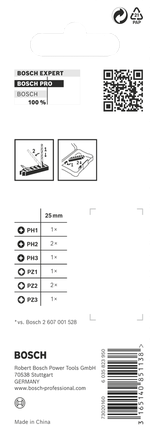 BoschPRO Impact 8 件套 25 毫米螺丝刀头套装.