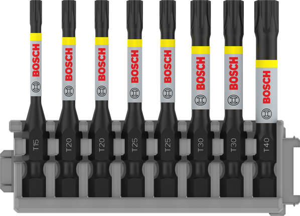 Bosch PRO Torx 冲击钻头套装 T15 至 T40，8 件。.
