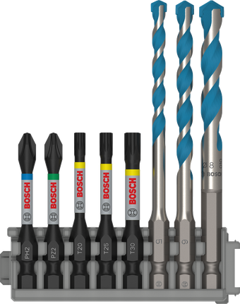 BoschPRO 冲击套装，含多用途建筑钻头，8 件套.