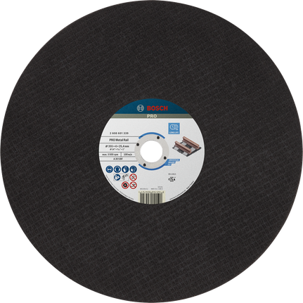 BoschPRO 轨道切割片 355 x 4 x 25.4 毫米，适用于金属。.