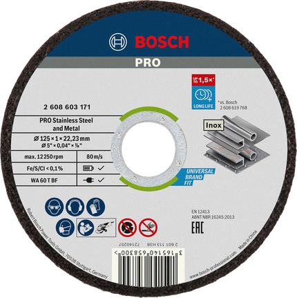 BoschPRO 不锈钢和金属切割片 125 毫米。
