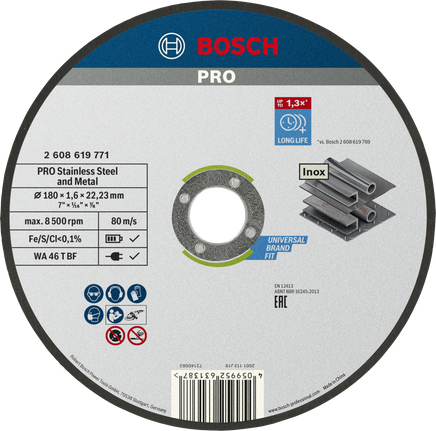 BoschPRO 不锈钢和金属结合切割片。