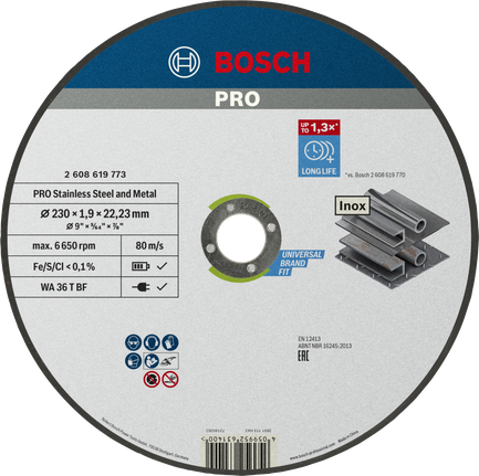 BoschPRO 不锈钢和金属切割片 230 毫米。