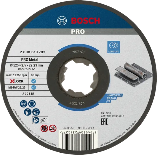 Bosch PRO Metal X-Lock 切割盘 125 x 2.5 毫米。.