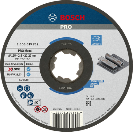 Bosch PRO Metal X-Lock 切割盘 125 x 2.5 毫米。.