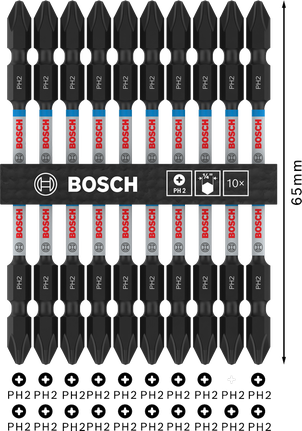 BoschPRO 双头冲击钻头套装 PH2 110mm，适用于软木和不锈钢。.