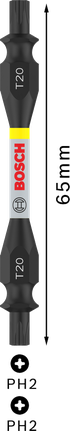 Bosch PRO 双头冲击钻头 T20 65 毫米。.