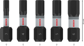 Bosch PRO H 冲击钻头套装 H3-H6 25 毫米，5 件。.