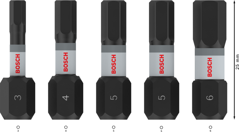 Bosch PRO H 冲击钻头套装 H3-H6 25 毫米，5 件。.