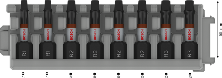 Bosch PRO R 冲击钻头 8 件套，长度 55 毫米。.