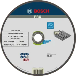 BoschPRO 不锈钢切割盘 230 毫米，使用寿命长。.