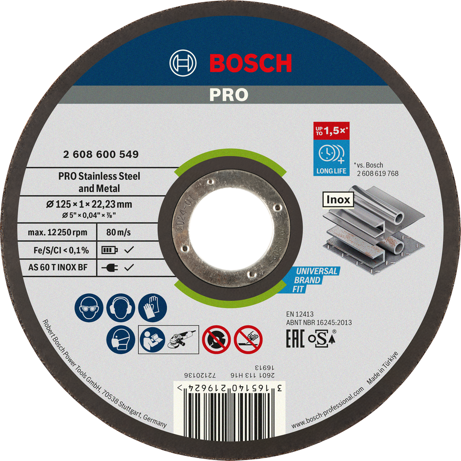 Bosch PRO 不锈钢和金属切割盘 125 毫米。.