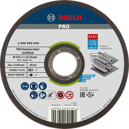 Bosch PRO 不锈钢和金属切割盘 125 毫米。.