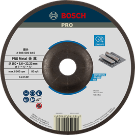 BoschPRO 金属研磨盘 180 毫米，适用于金属。.