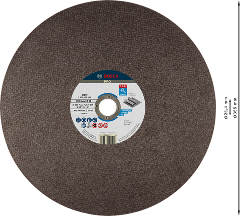 Bosch PRO 金属切割片 355 x 3.2 x 25.4 毫米。.