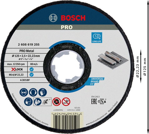 Bosch PRO 金属粘合切割盘 X-Lock 125x2.5mm。.
