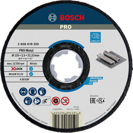 Bosch PRO 金属粘合切割盘 X-Lock 125mm。.