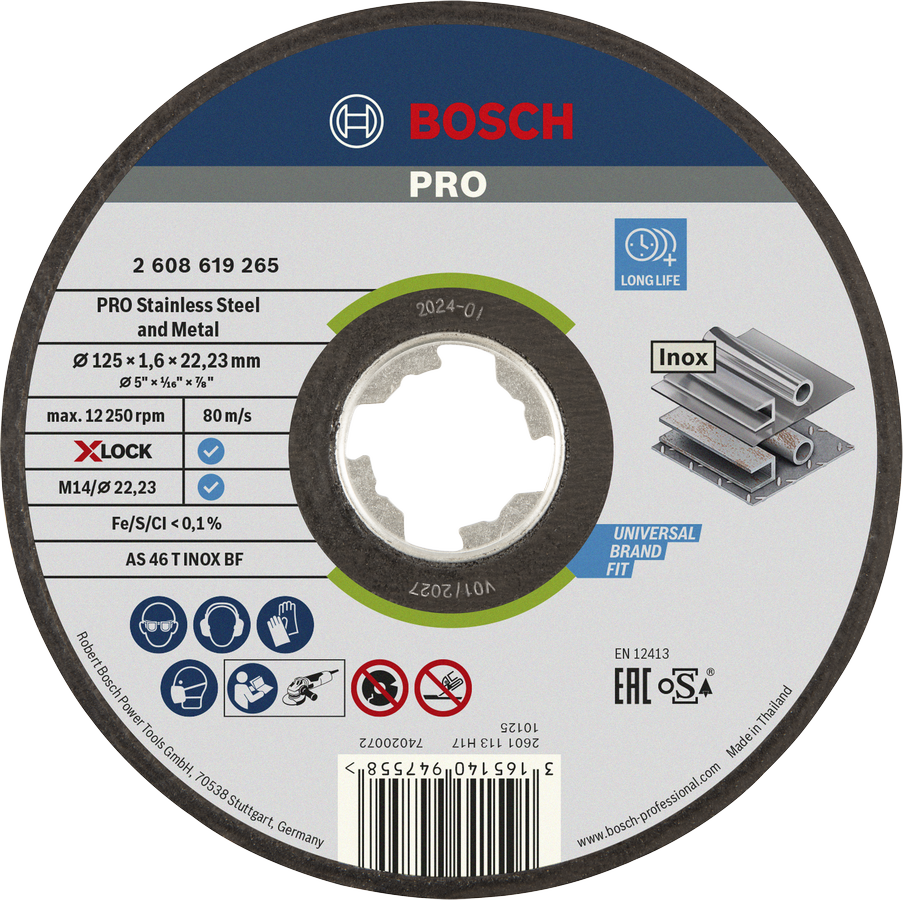 Bosch PRO 不锈钢切割盘 X-Lock 125 毫米。.