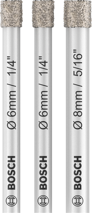 BoschPRO 陶瓷干钻头套装，适用于瓷砖，3 件。.