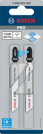 BoschPRO Soft Tile T130RF 曲线锯刀片 83 毫米 2 件装.