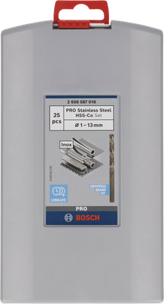 BoschPRO HSS-Co 麻花钻头套装 1–13 毫米。