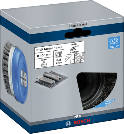 Bosch PRO 金属重型杯刷 100×0.8 毫米。.