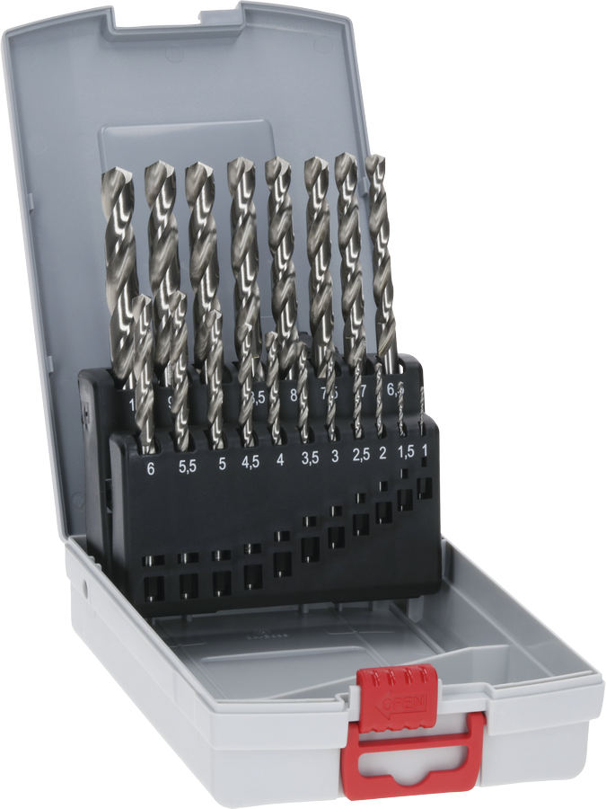 Bosch PRO 金属 HSS-G 麻花钻头套装，19 件。.