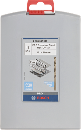 Bosch19 件套 HSS-Co 麻花钻头套装。