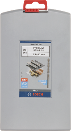 BoschPRO 金属 HSS-G 钻头套装 25 件。