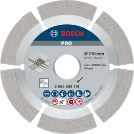 BoschPRO 混凝土金刚石切割片 110 毫米，用于切割。.