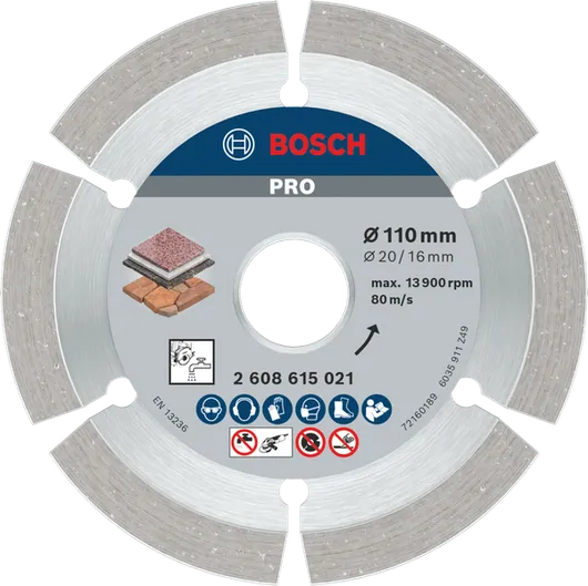 BoschPRO Stone 金刚石锯片 110 毫米，用于石材切割。.