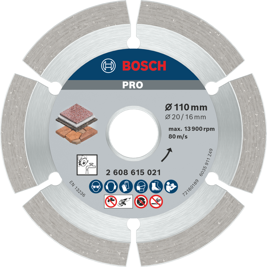BoschPRO Stone 金刚石锯片 110 毫米，用于石材切割。.