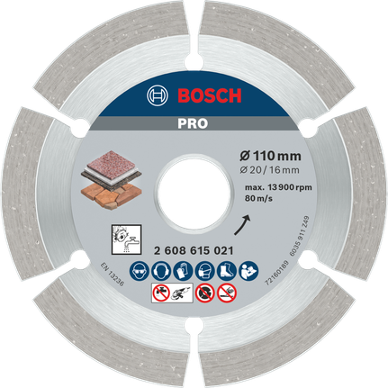 BoschPRO Stone 金刚石锯片 110 毫米，用于石材切割。.