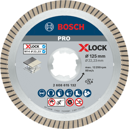 BoschPRO Ceramic X-Lock 金刚石锯片 125 毫米，用于瓷砖切割。.