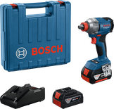 BoschGDX 18V-285 冲击起子套装，配有盒子、电池和充电器。.