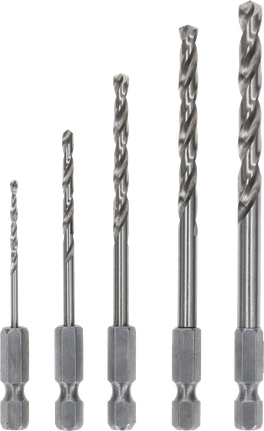 Bosch PRO Metal HSS-G 六角麻花钻头套装，5 种尺寸。.