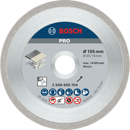 BoschPRO 陶瓷金刚石锯片 105 毫米，用于切割瓷砖。.