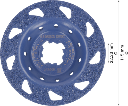 Bosch EXPERT 多材料硬质合金磨头，扁平 115 毫米。.