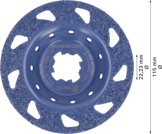 Bosch EXPERT 多材料硬质合金磨头，扁平 115 毫米。.