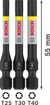 Bosch PRO T 冲击钻头套装 T25 T30 T40 55mm 3 件。.