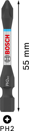 BoschPRO 十字冲击钻头 PH2 55 毫米，用于拧螺丝。.