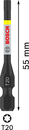 BoschPRO Torx 冲击钻头 T20 55 毫米，适用于冲击起子机.