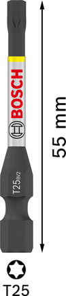 Bosch PRO Torx 冲击钻头 T25 55mm 单件。.