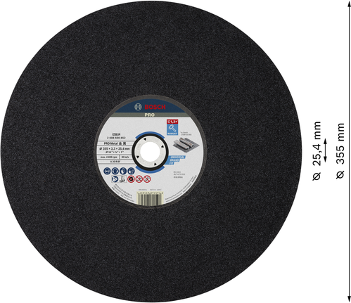 Bosch PRO 金属切割片 355 x 3.3 x 25.4 毫米。.